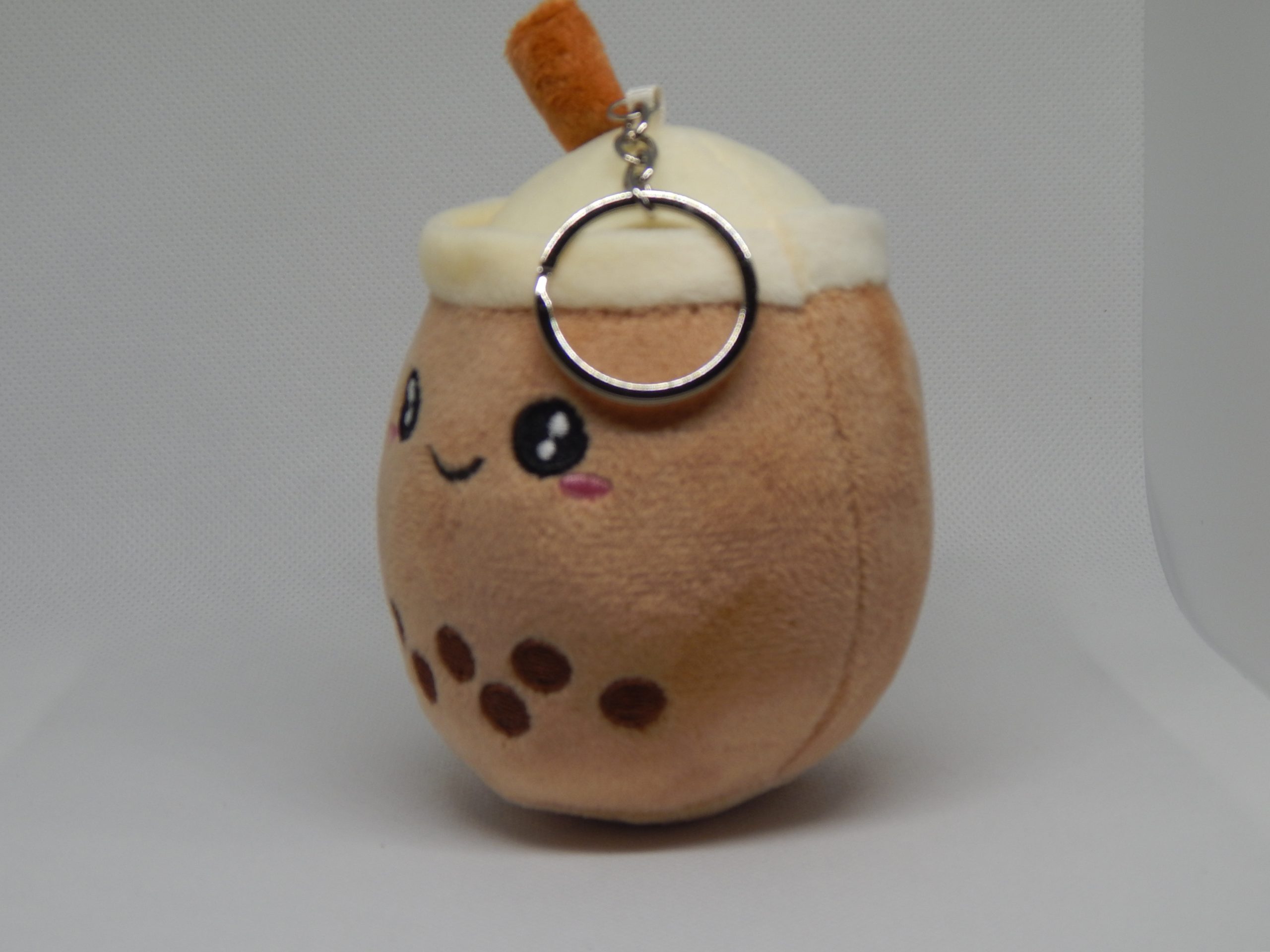 Cute Boba Milk Tea (Mocha Brown) Keychain - Image 2