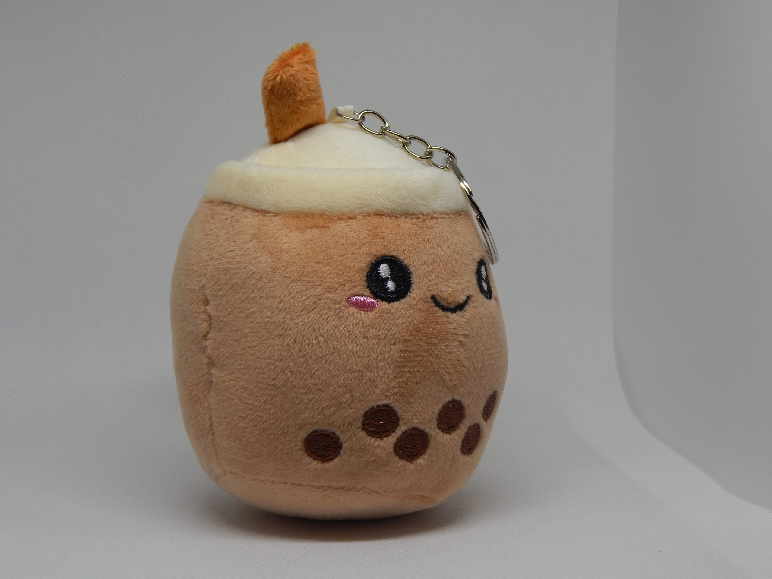 Cute Boba Milk Tea (Mocha Brown) Keychain - Image 3