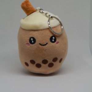 Cute Boba Milk Tea (Mocha Brown) Keychain