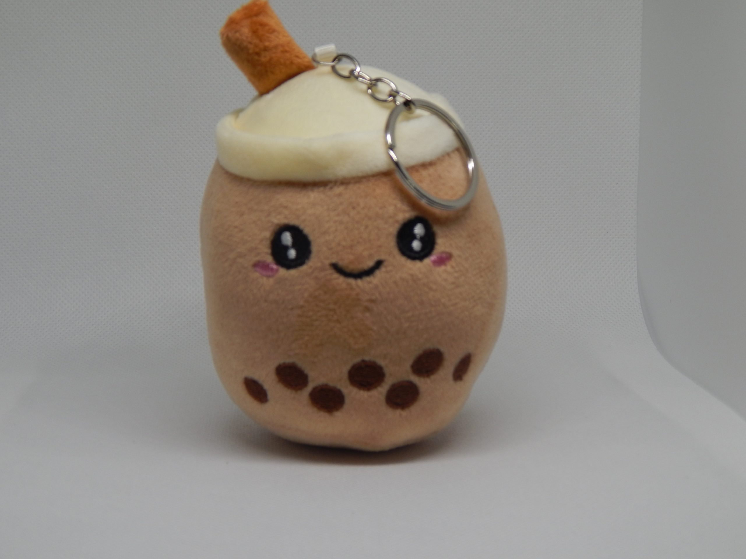 Cute Boba Milk Tea (Mocha Brown) Keychain