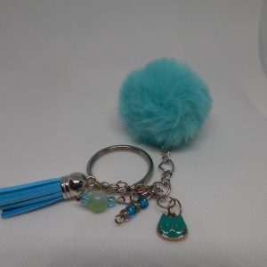 Hand Made Pom Pom Charm Keychain