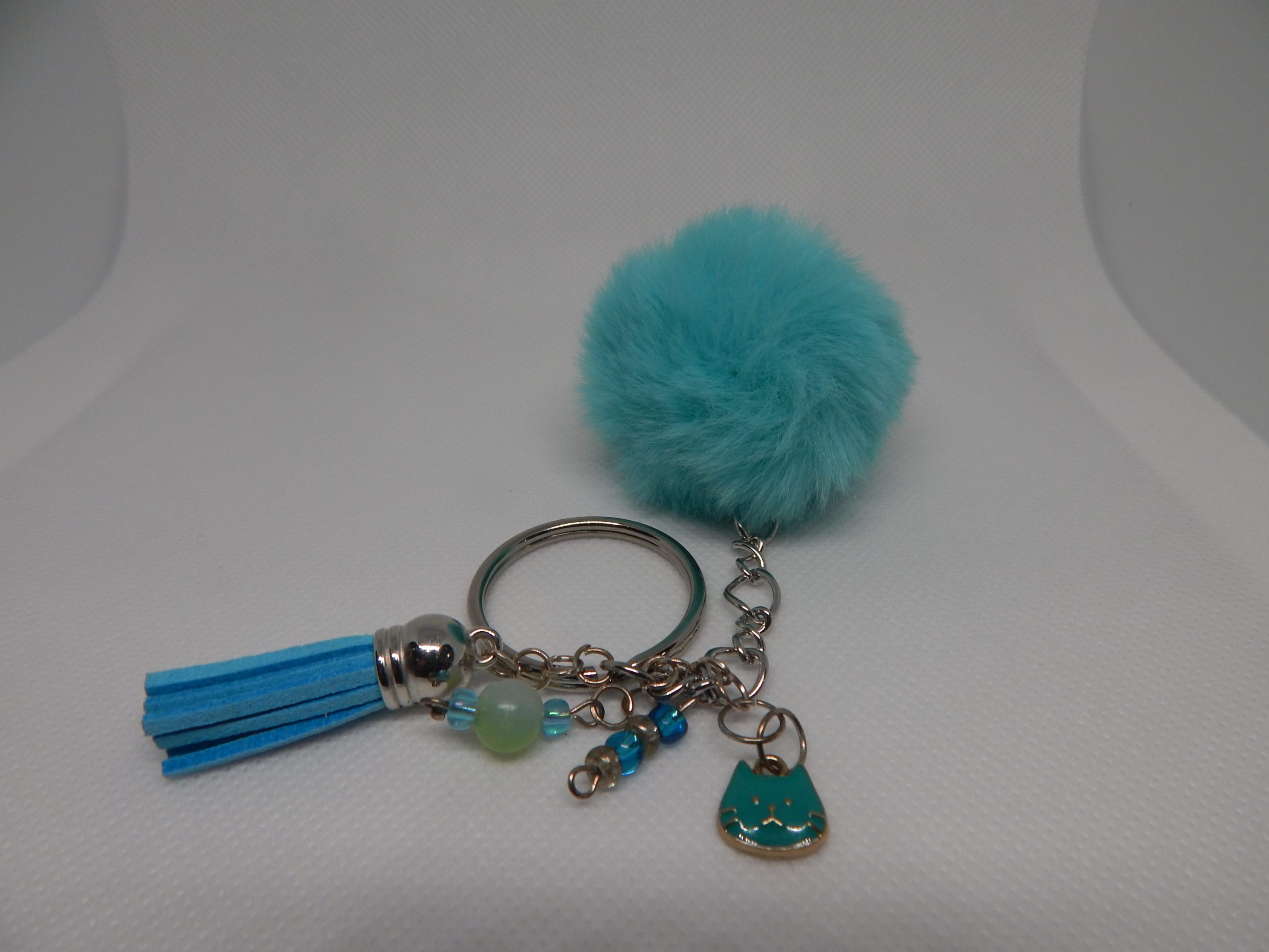 Hand Made Pom Pom Charm Keychain