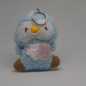 Fluffy Blue Penguin Plush Keychain – Cute Winter Bird Bag Charm