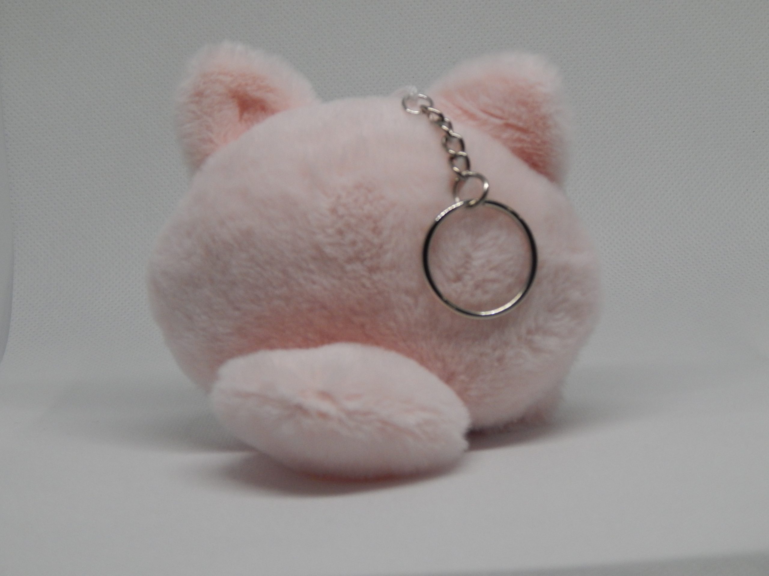 Pink Cat Plush Keychain – Soft Kawaii Kitty Bag Charm - Image 4