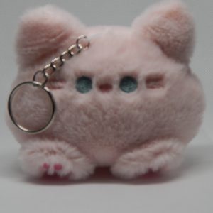 Pink Cat Plush Keychain – Soft Kawaii Kitty Bag Charm