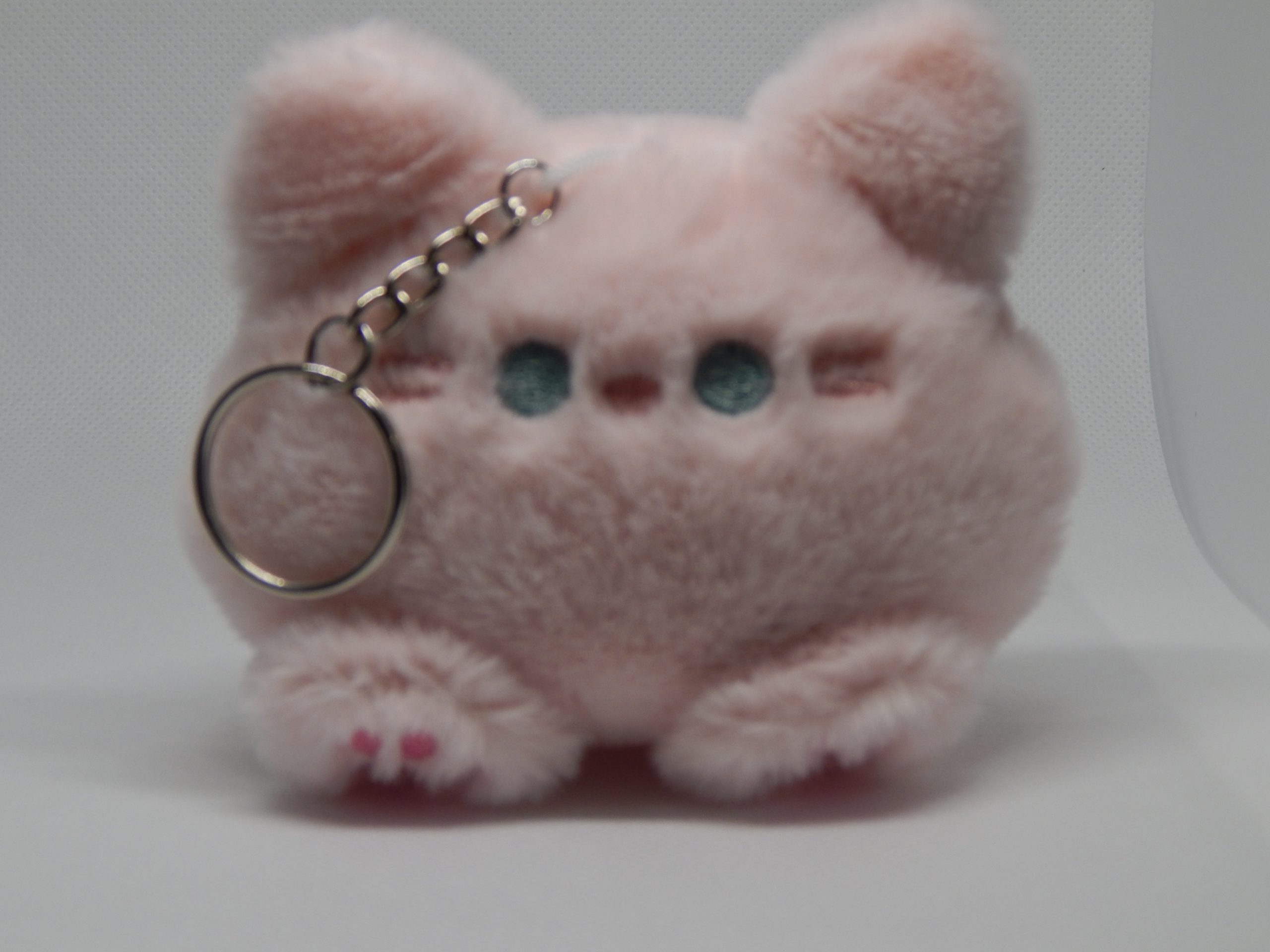 Pink Cat Plush Keychain – Soft Kawaii Kitty Bag Charm