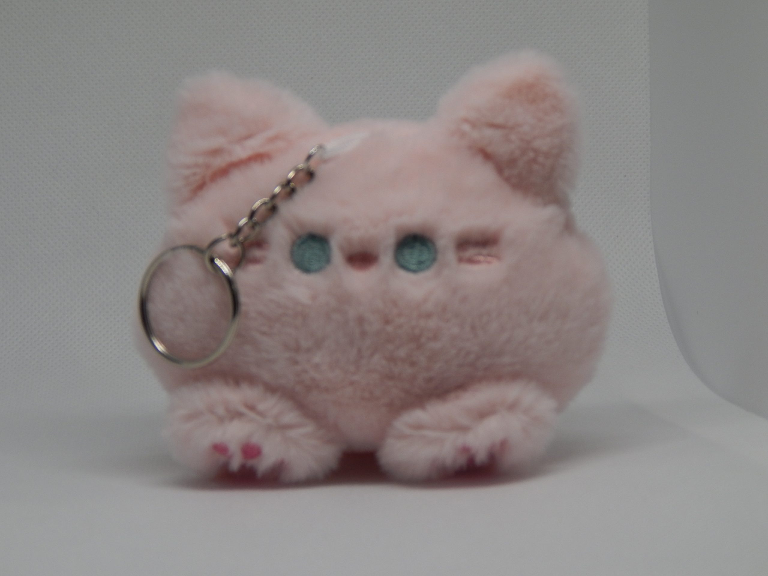 Pink Cat Plush Keychain – Soft Kawaii Kitty Bag Charm - Image 6