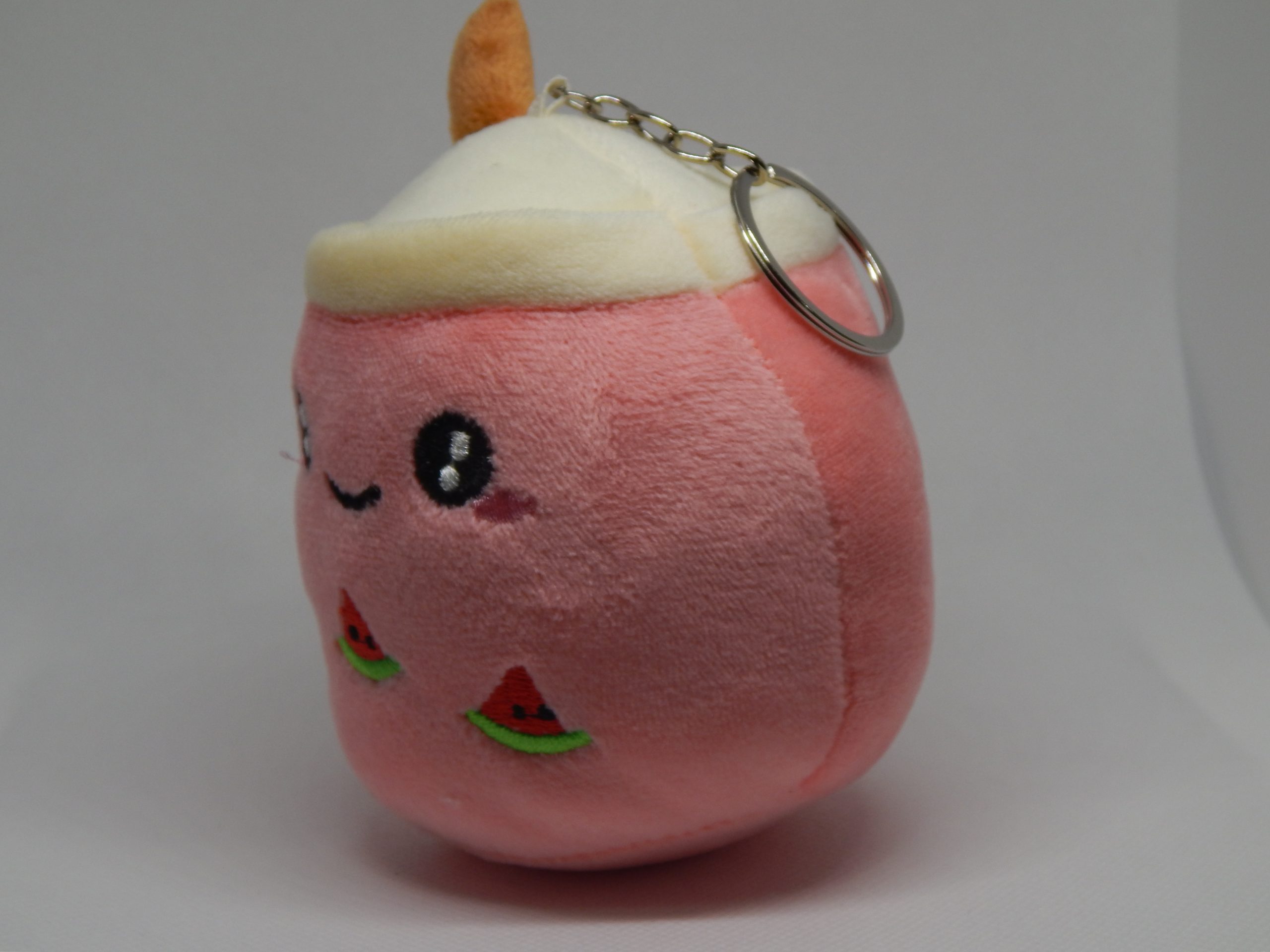 Watermelon Milk Tea Plush Keychain - Image 3
