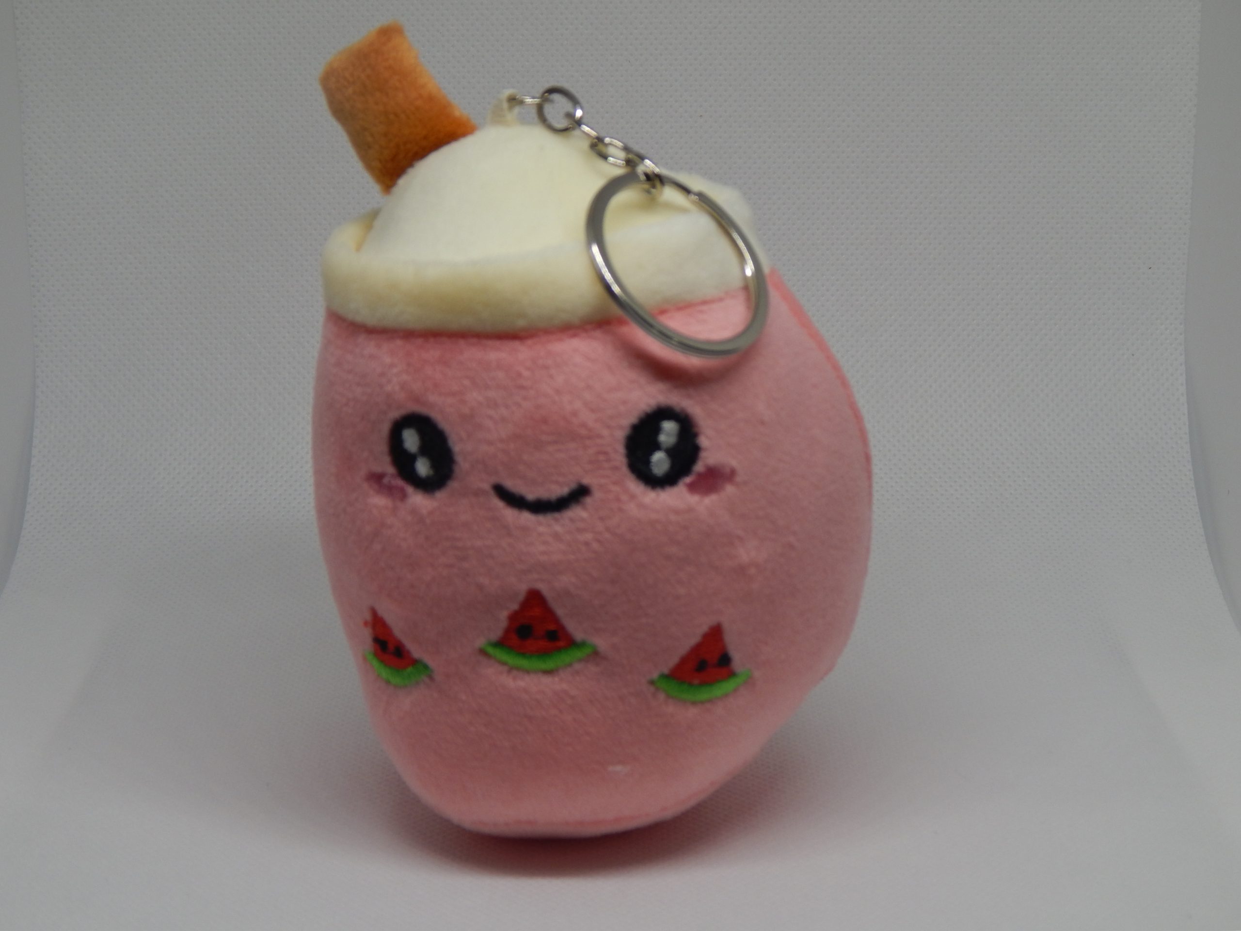 Watermelon Milk Tea Plush Keychain
