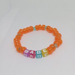 Babe Beaded Bracelet – Orange & Aqua Accent