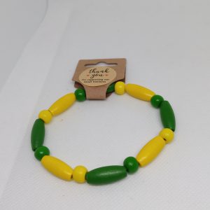 Sun & Sprout Oval Wood Bead Bracelet