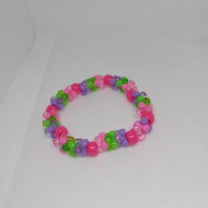 Candy Bloom Beaded Bracelet – Pink, Green & Purple Mix