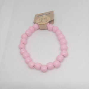 Blush Bloom Pink Wooden Bead Bracelet