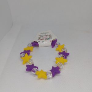 Starlight Charm Beaded Bracelet – Purple & Yellow