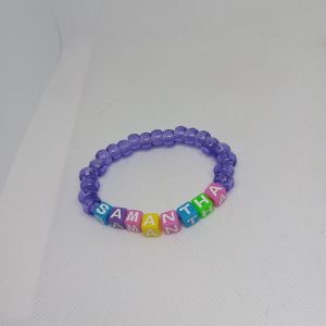 Purple Samantha Name Bracelet
