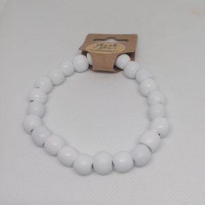 Pure Harmony White Wooden Bead Bracelet