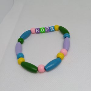 Nope Mood Bead Bracelet Multicolor Wood Beads