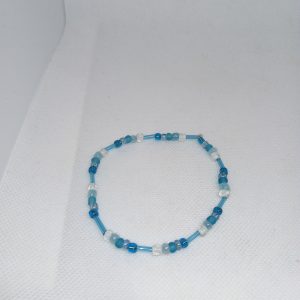 Ocean Breeze Beaded Bracelet Handmade Aqua Blue