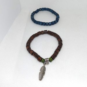 Rustic Spirit & Ocean Stone Beaded Bracelet Set
