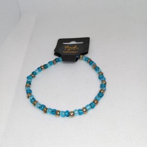 Ocean Breeze Blue and Silver Bead Bracelet