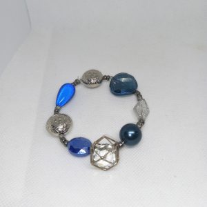 Ocean Luxe Blue & Silver Bead Bracelet