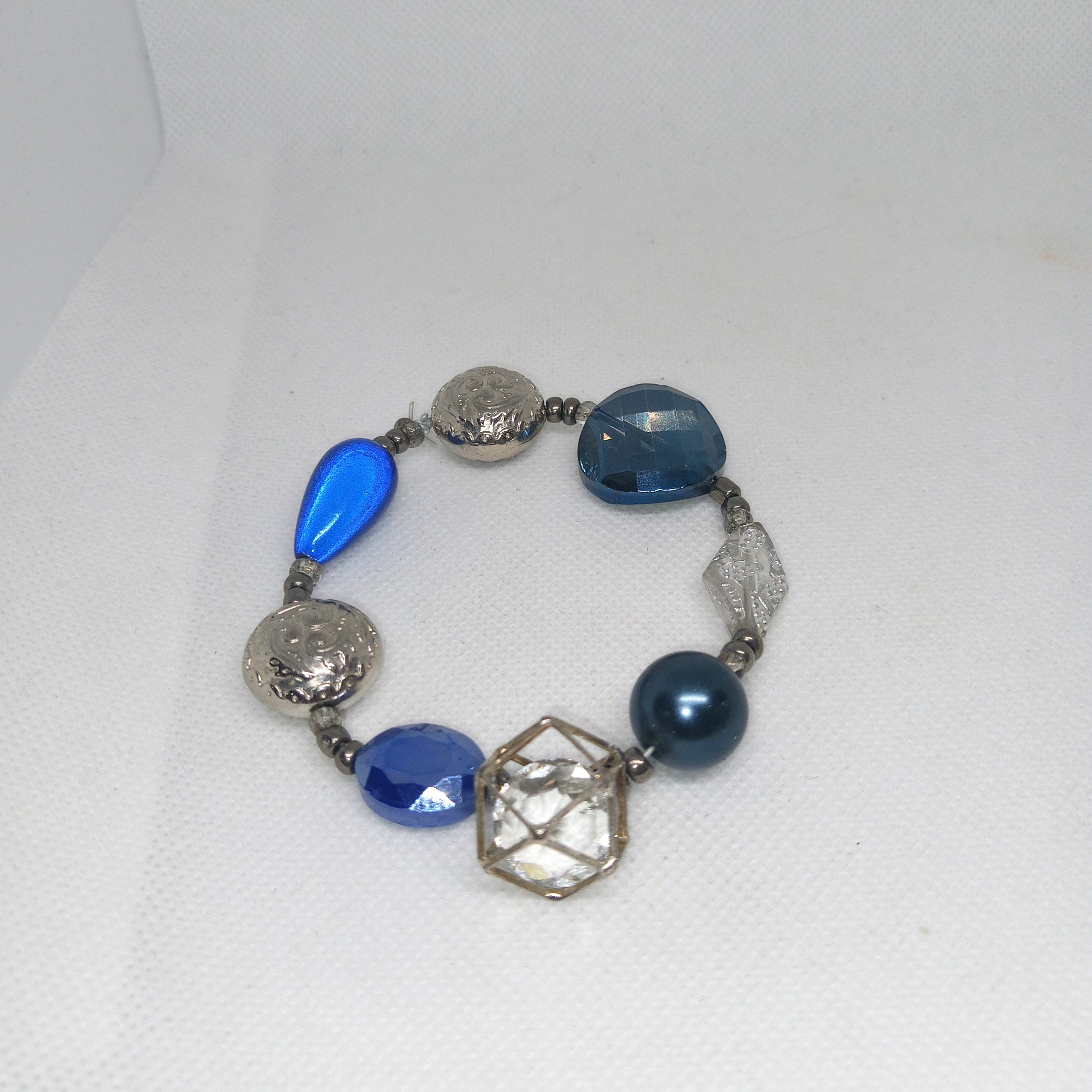 Ocean Luxe Blue & Silver Bead Bracelet