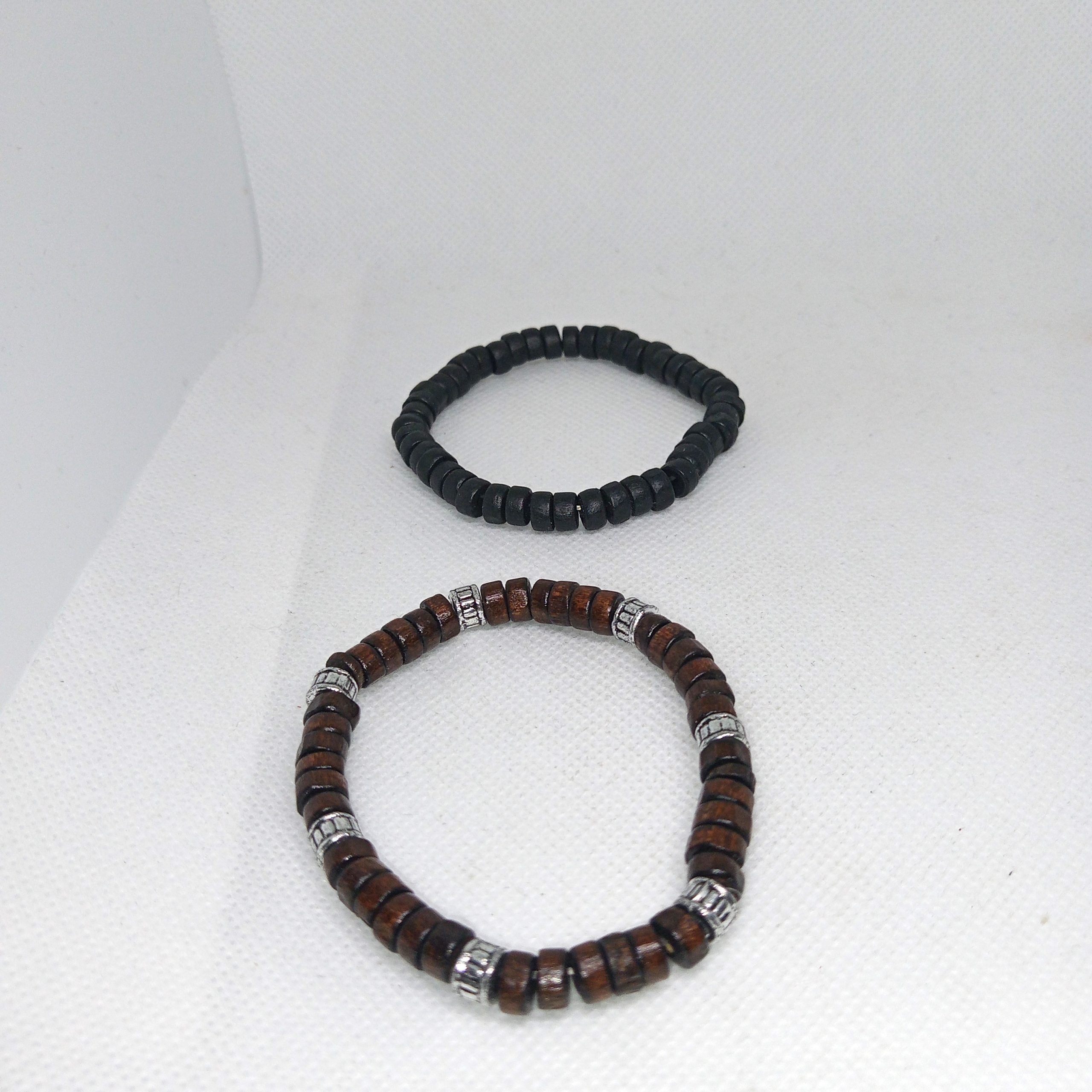 Urban Edge Wood Bead Bracelet Set