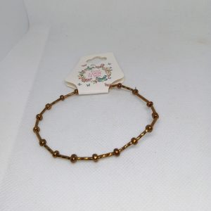 Golden Tone Tube & Bead Bracelet