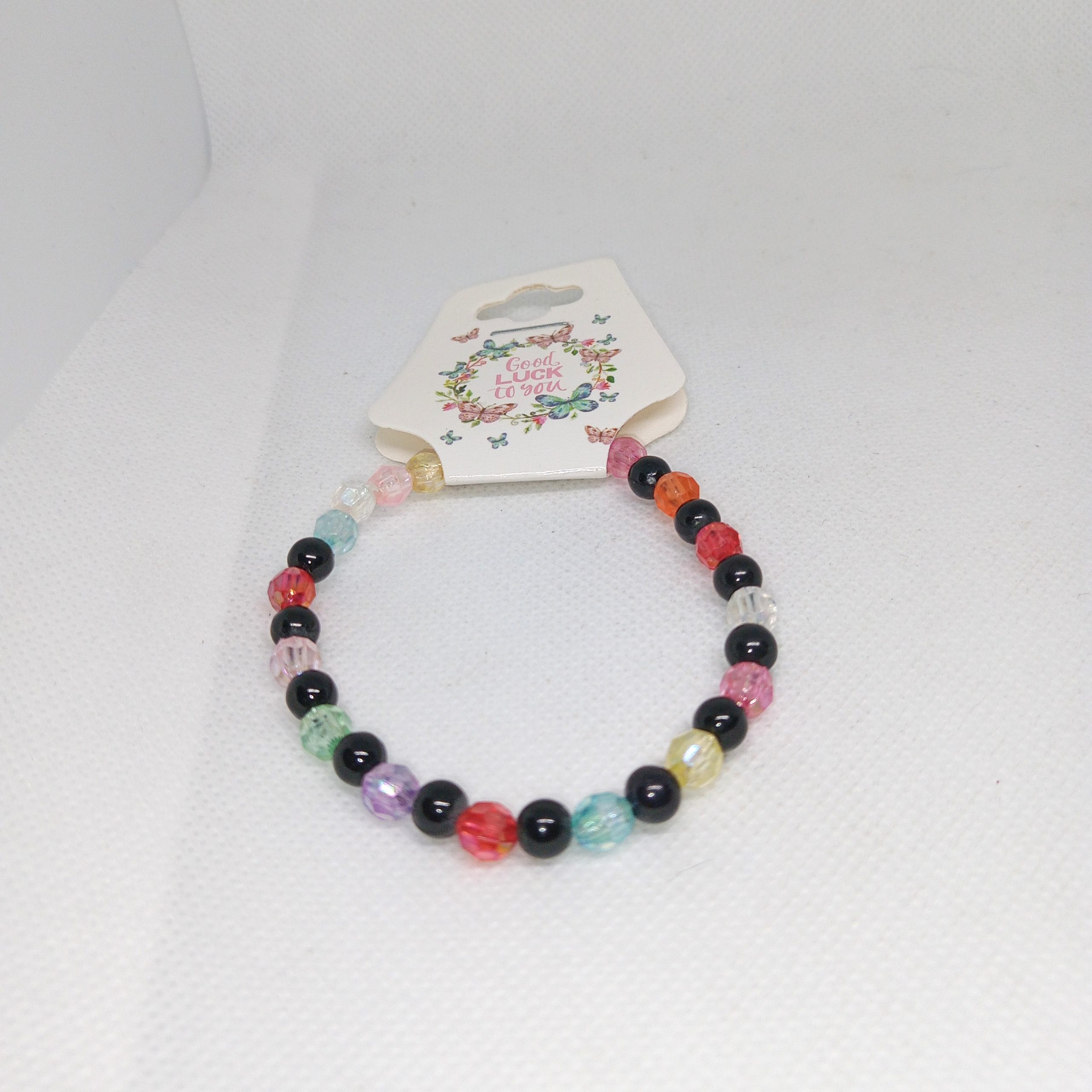 Color Pop Crystal & Black Bead Bracelet
