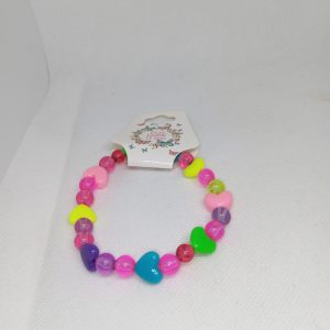 Bright Multicolor Heart Bead Bracelet