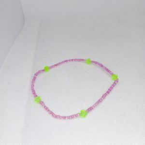 Pink & Lime Pop Bead Bracelet