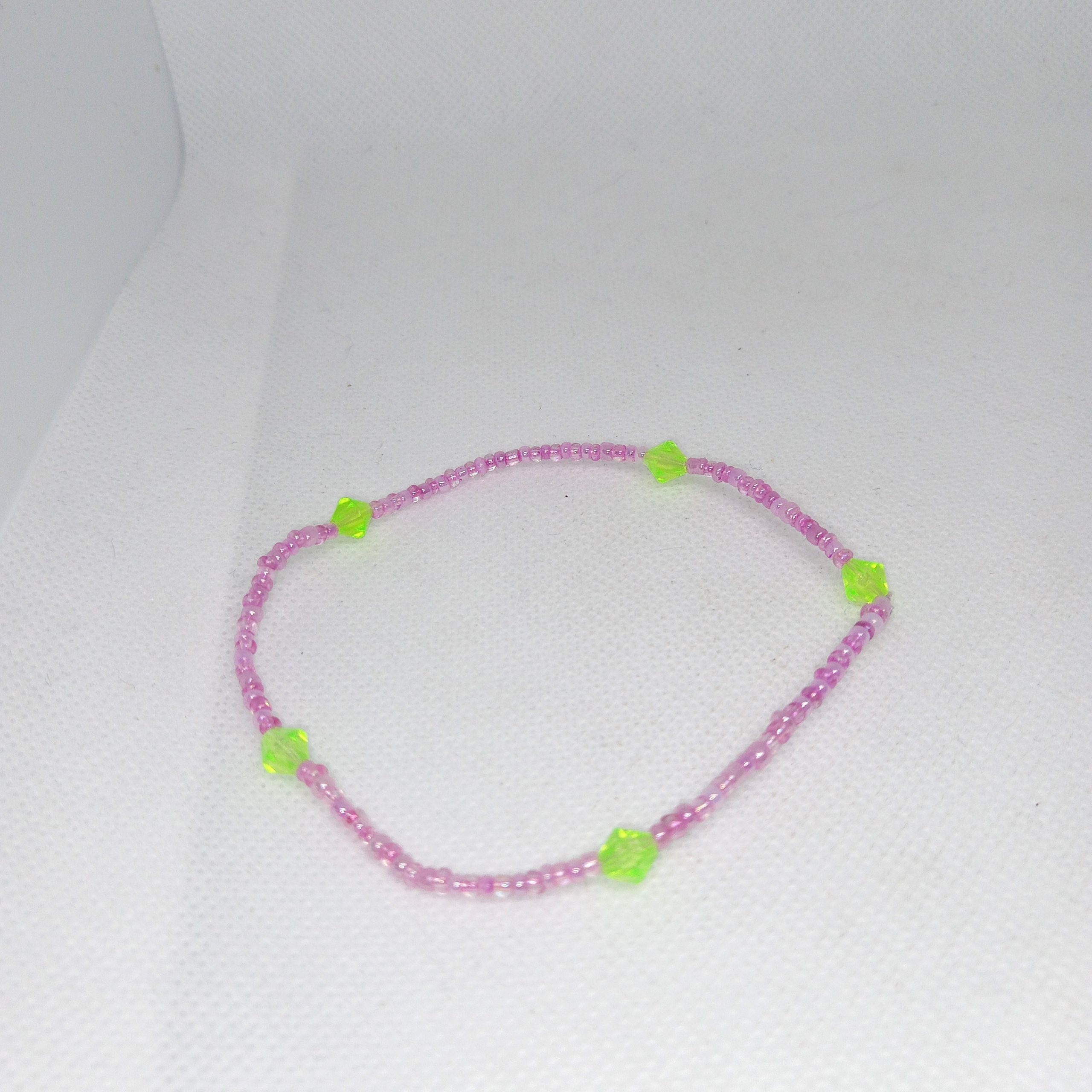 Pink & Lime Pop Bead Bracelet