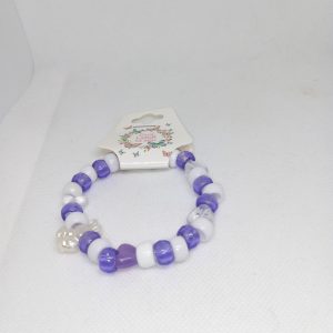 Lavender Dreams Bead Bracelet with Bunny & Heart Charms