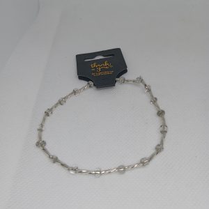 Crystal Twist Silver Bead Bracelet