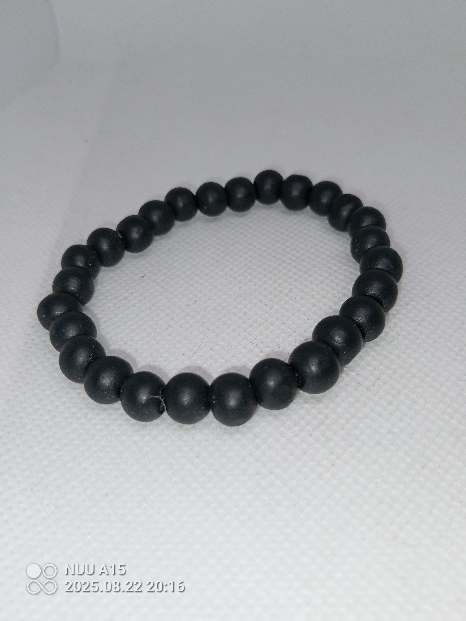 Natural Contrast Wooden Bead Bracelets Set – Matte Black & Glossy Tan - Image 5
