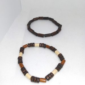 Earth Tones Tribal Wood Bracelet Set