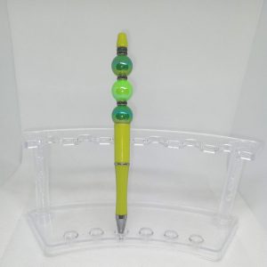 Handmade Bubble Gum Bead Pen Bright Green Charms