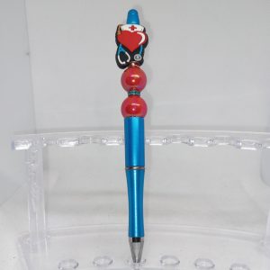 Nurse Heartbeat Bubble Gum Bead Pen Handmade