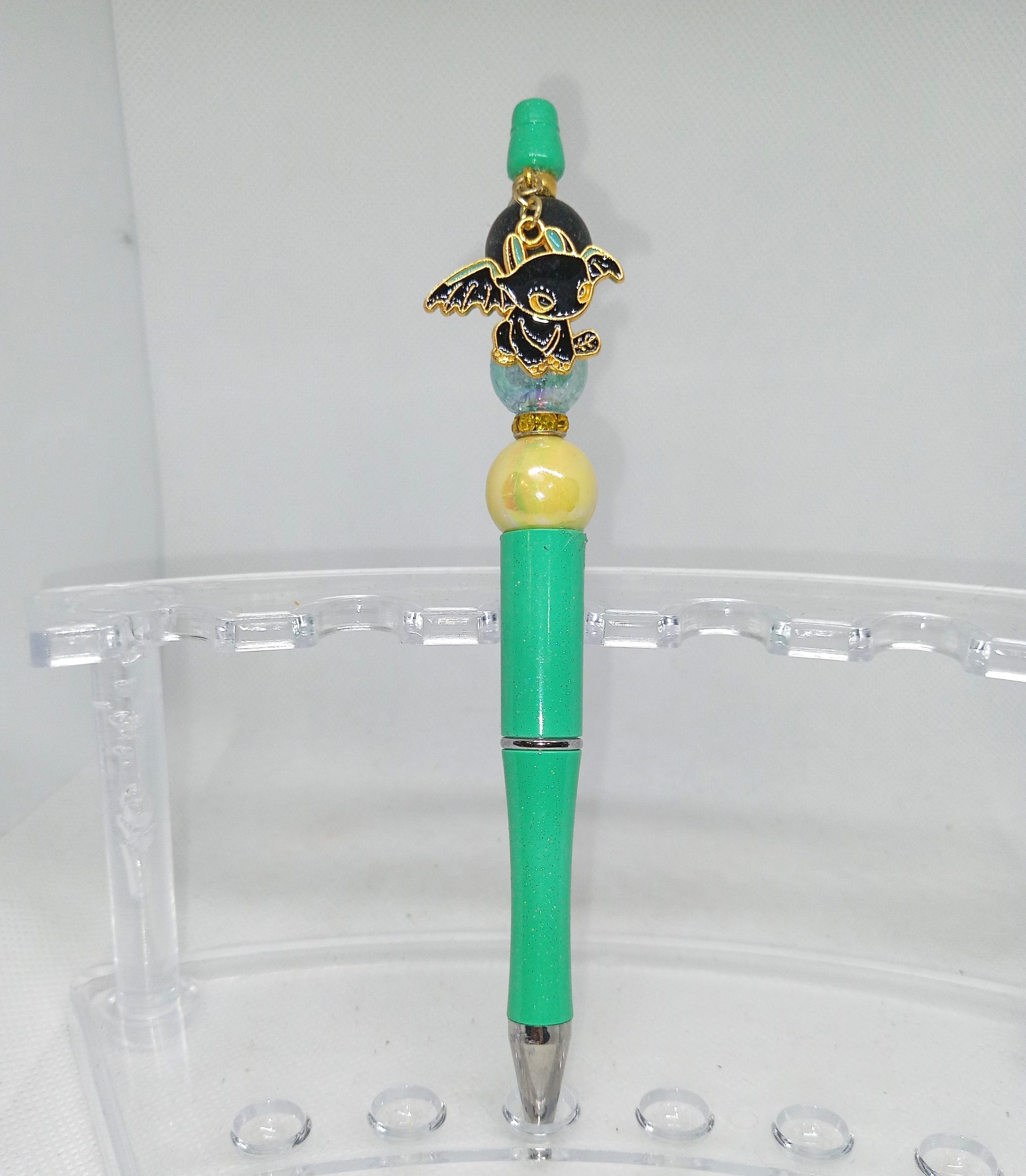 Aqua Green Toothless Night Fury Bubble Gum Bead Pen