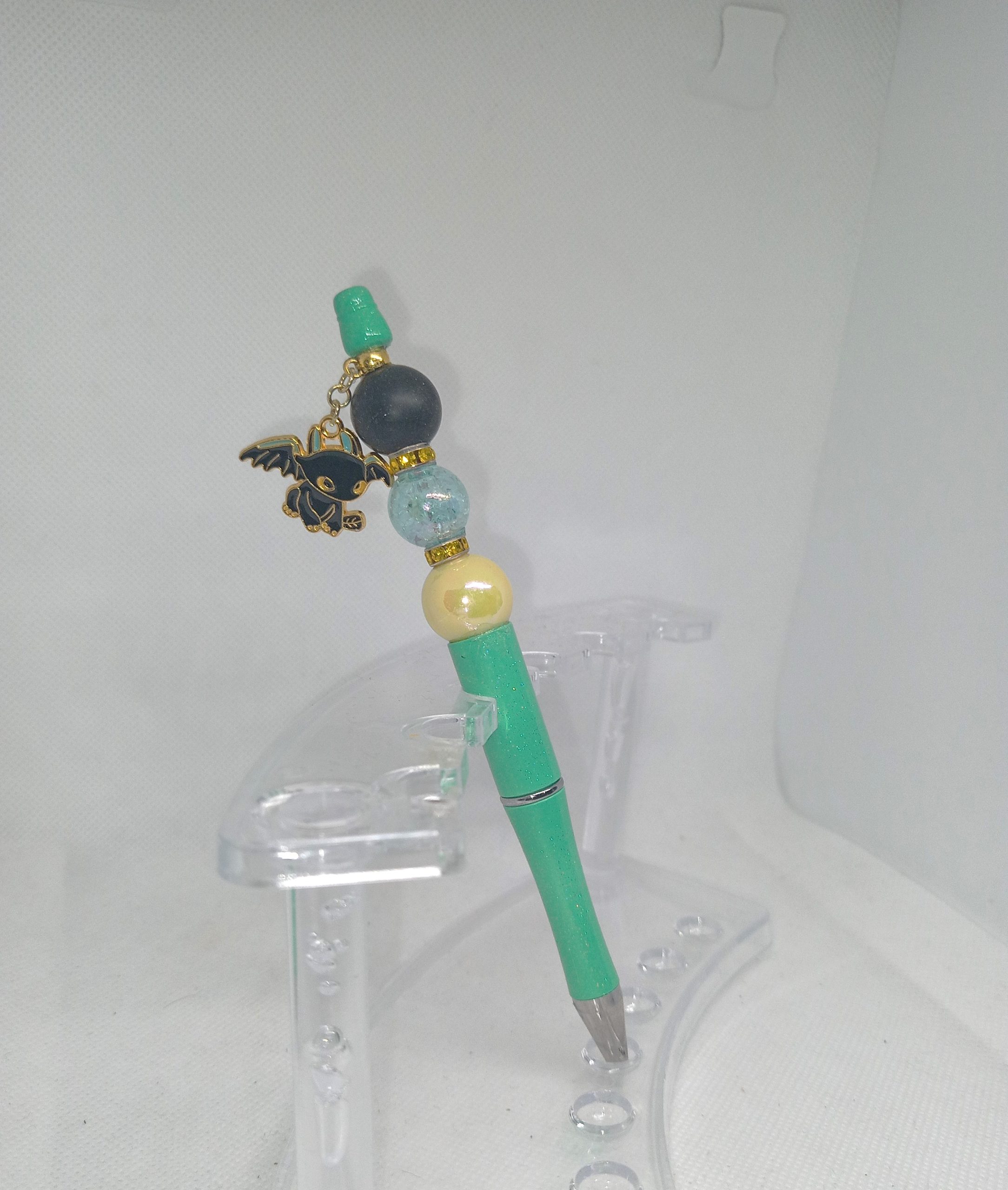 Aqua Green Toothless Night Fury Bubble Gum Bead Pen - Image 3