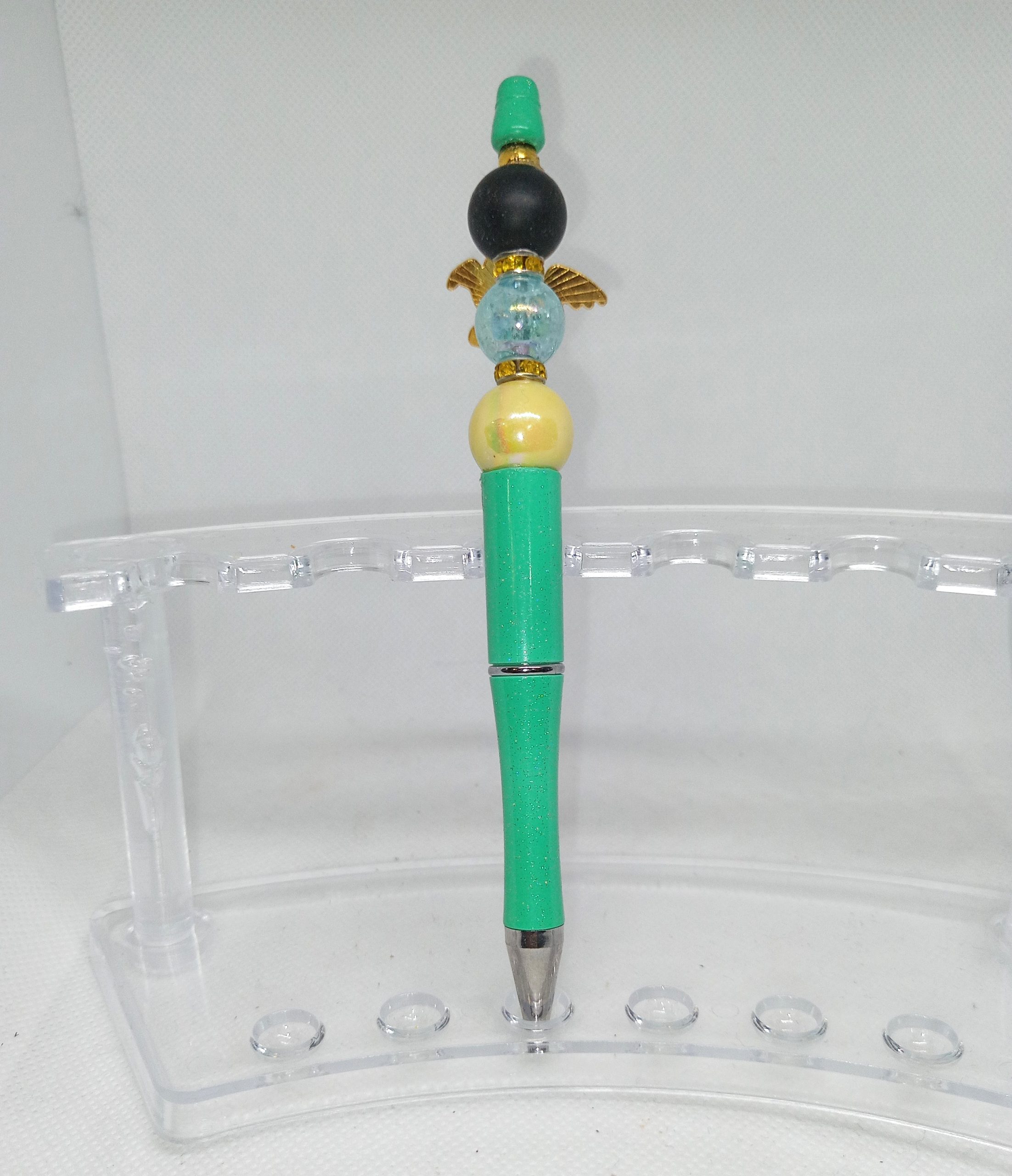 Aqua Green Toothless Night Fury Bubble Gum Bead Pen - Image 2