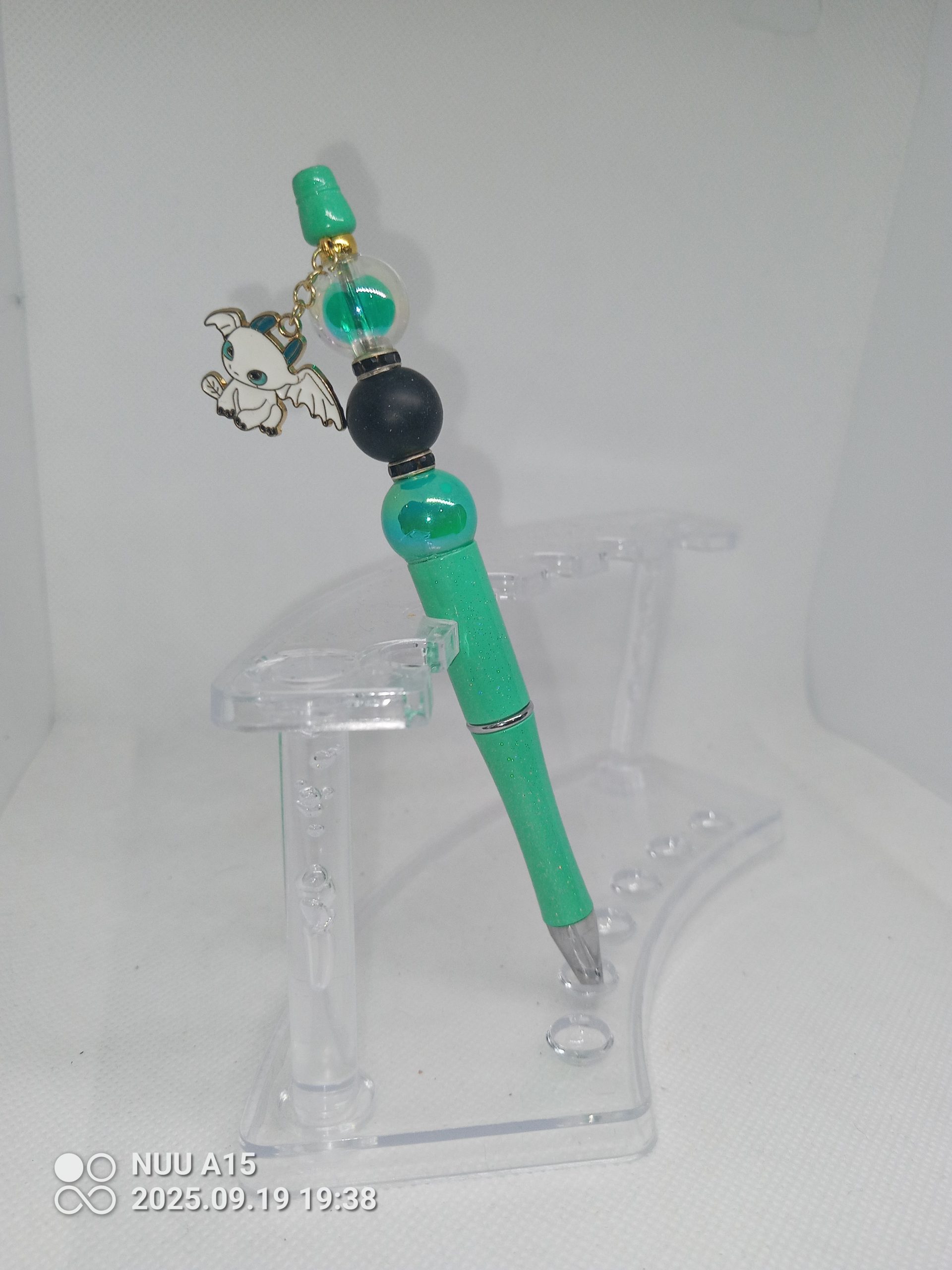 Aqua Bubble Gum Bead Pen with Light Fury Charm How to Train Your Dragon - Image 3