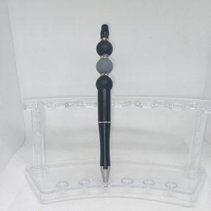 Black & Gray Bubble Gum Bead Pen Stylish Charm Bead