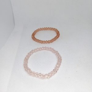 Blush Radiance Crystal Bracelet Duo Champagne & Pink Sparkle Set