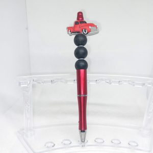 Vintage Red Truck Silicone Bead Pen Handmade
