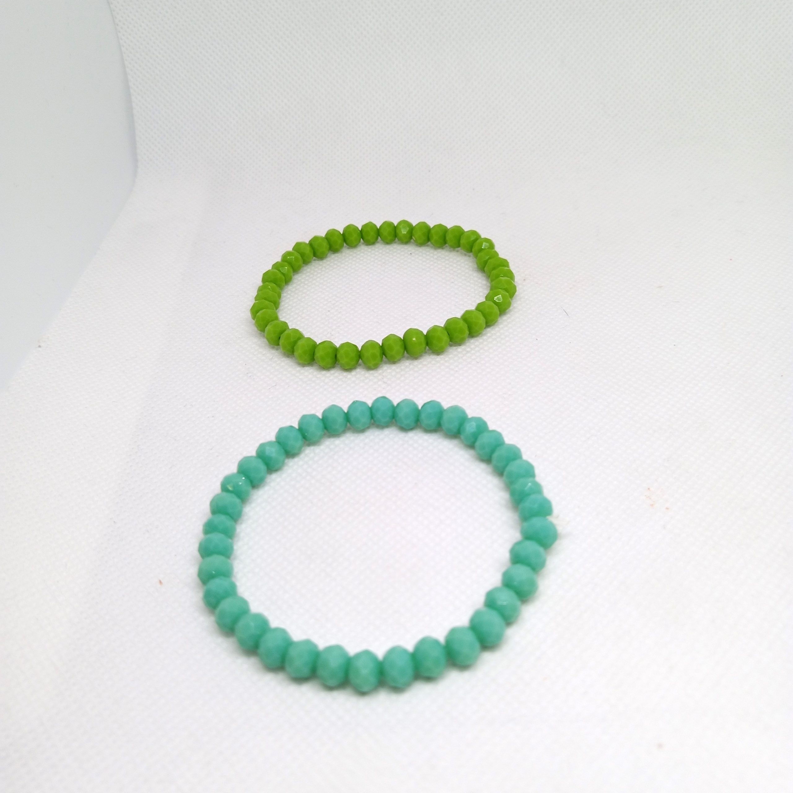 Fresh Glow Duo Green & Turquoise Beaded Bracelets Set - Image 2