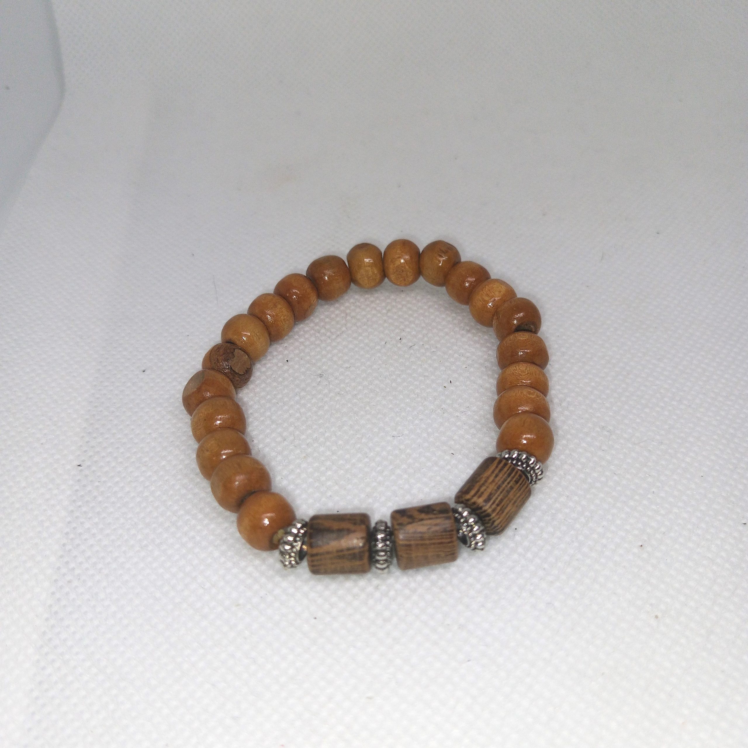 Rustic Nature Green Leaf & Sandwood Charm Bracelet Set - Image 3