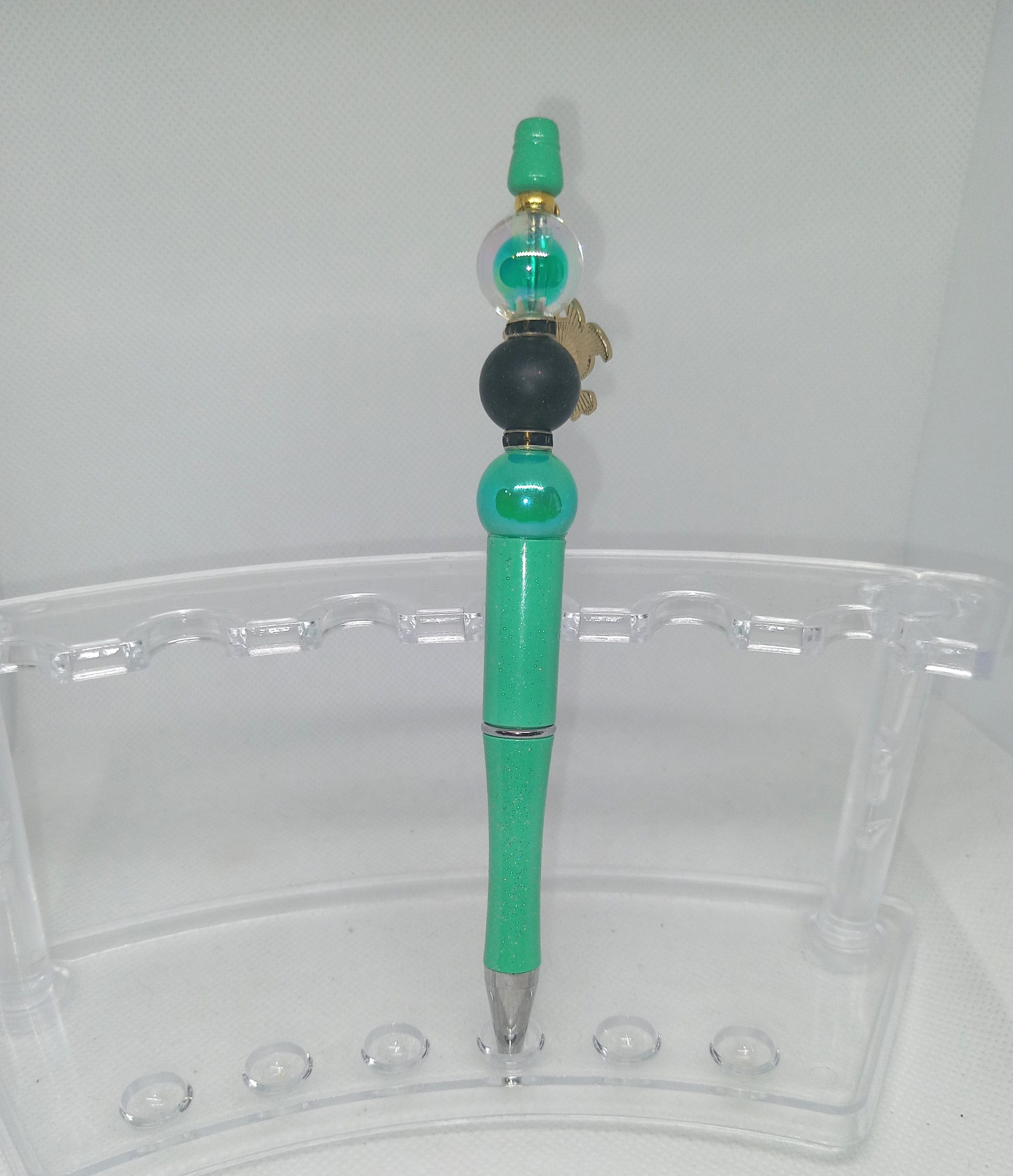 Aqua Bubble Gum Bead Pen with Light Fury Charm How to Train Your Dragon - Image 2