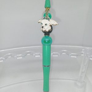 Aqua Bubble Gum Bead Pen with Light Fury Charm How to Train Your Dragon