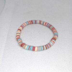Pastel Clay Bead Bracelet Beachy Boho Style